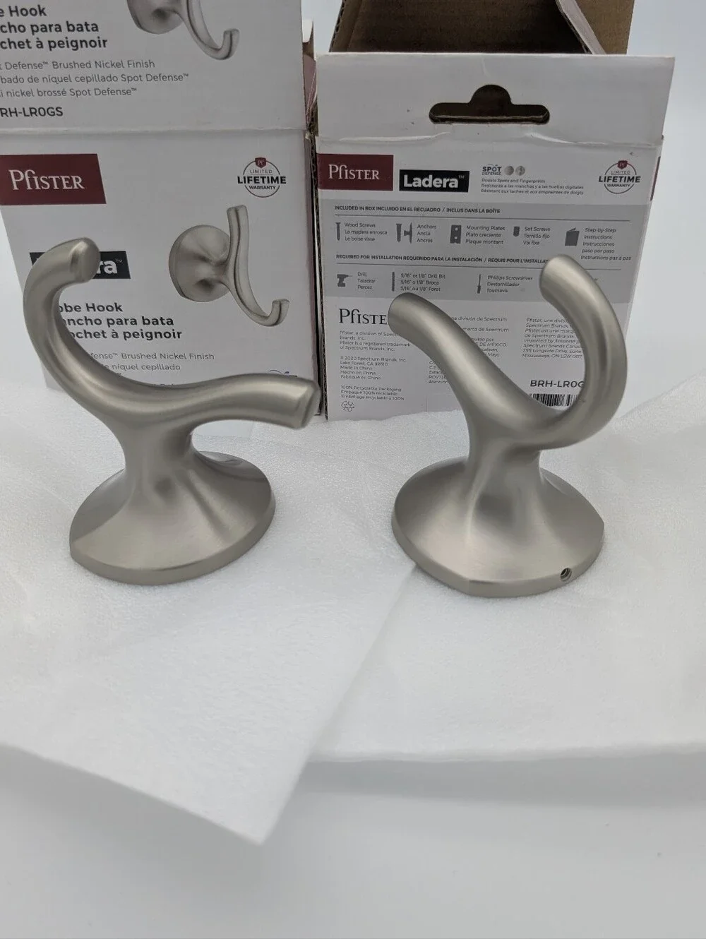 Pfister Ladera Brushed Nickel Robe Hook - Silver (Set of 2)